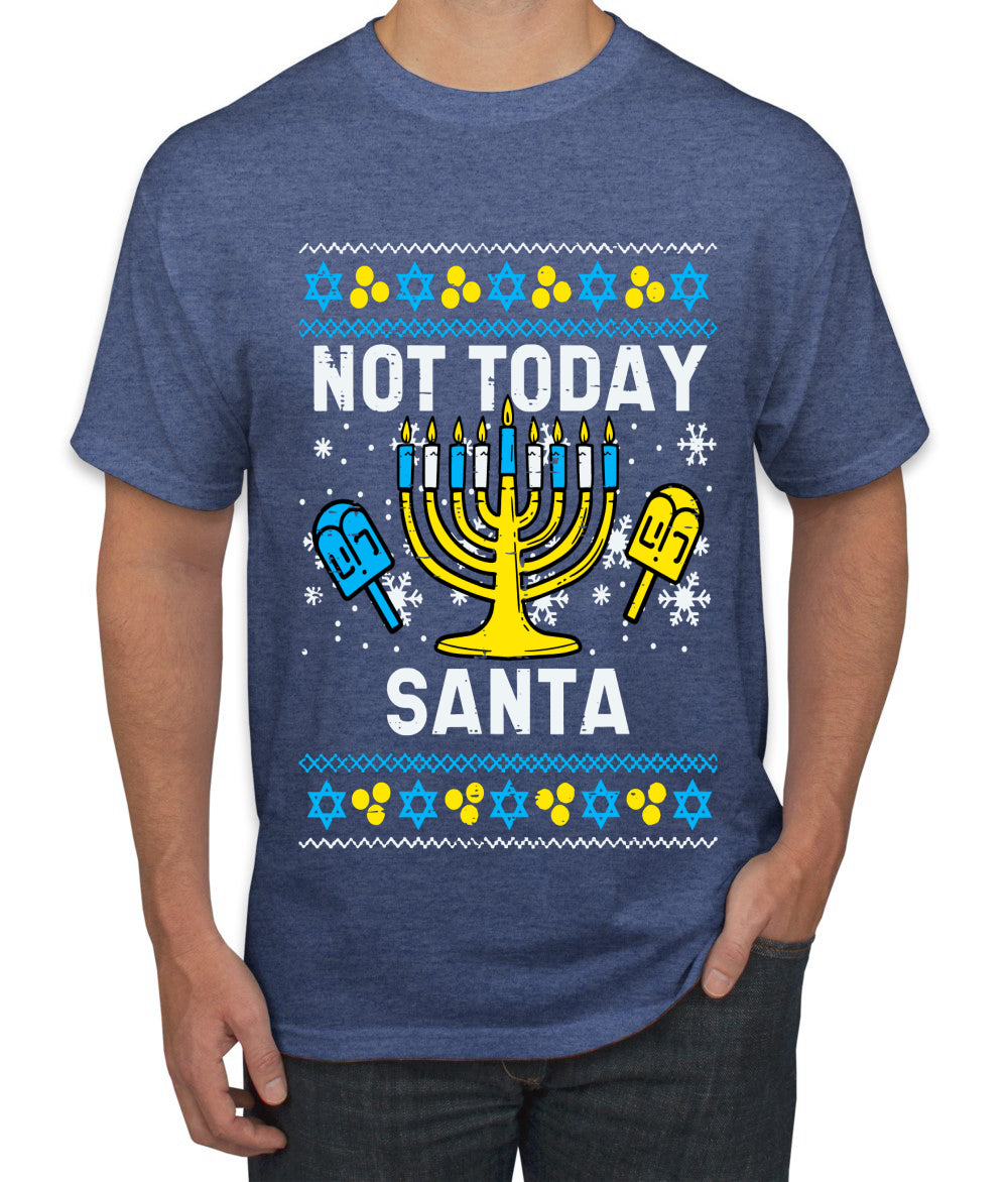 Not Today Santa Menorah Hanukkah, Ugly Christmas Sweater Unisex Men's T-Shirt