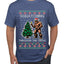 Squatching Through The Snow Bigfoot, Ugly Christmas Sweater Unisex Men's T-Shirt
