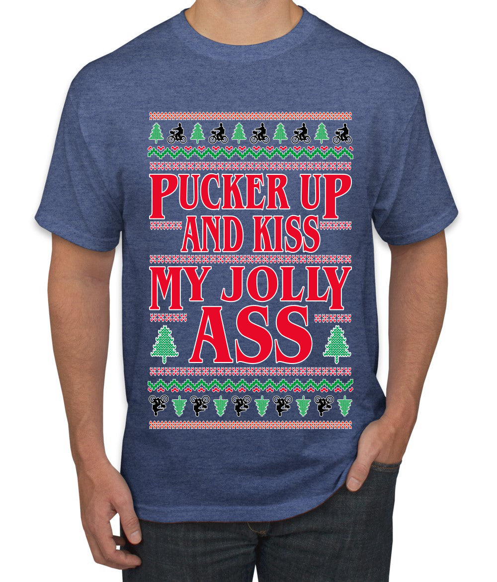 Pucker Up And Kiss My Jolly Ass, Ugly Christmas Sweater Unisex Men's T-Shirt