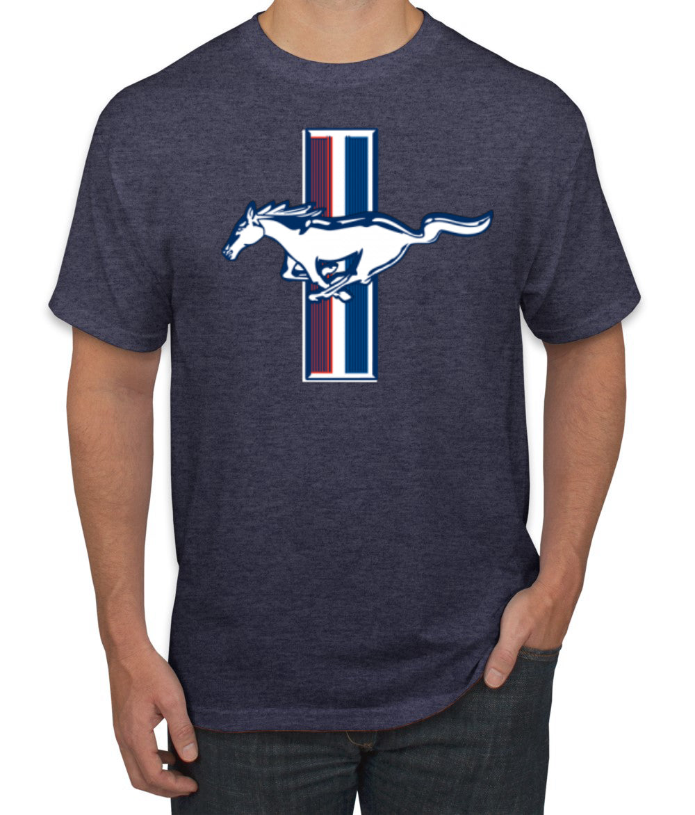 Ford Mustang Retro USA Vintage Logo Classic Bar Cars and Trucks Men's T-Shirt