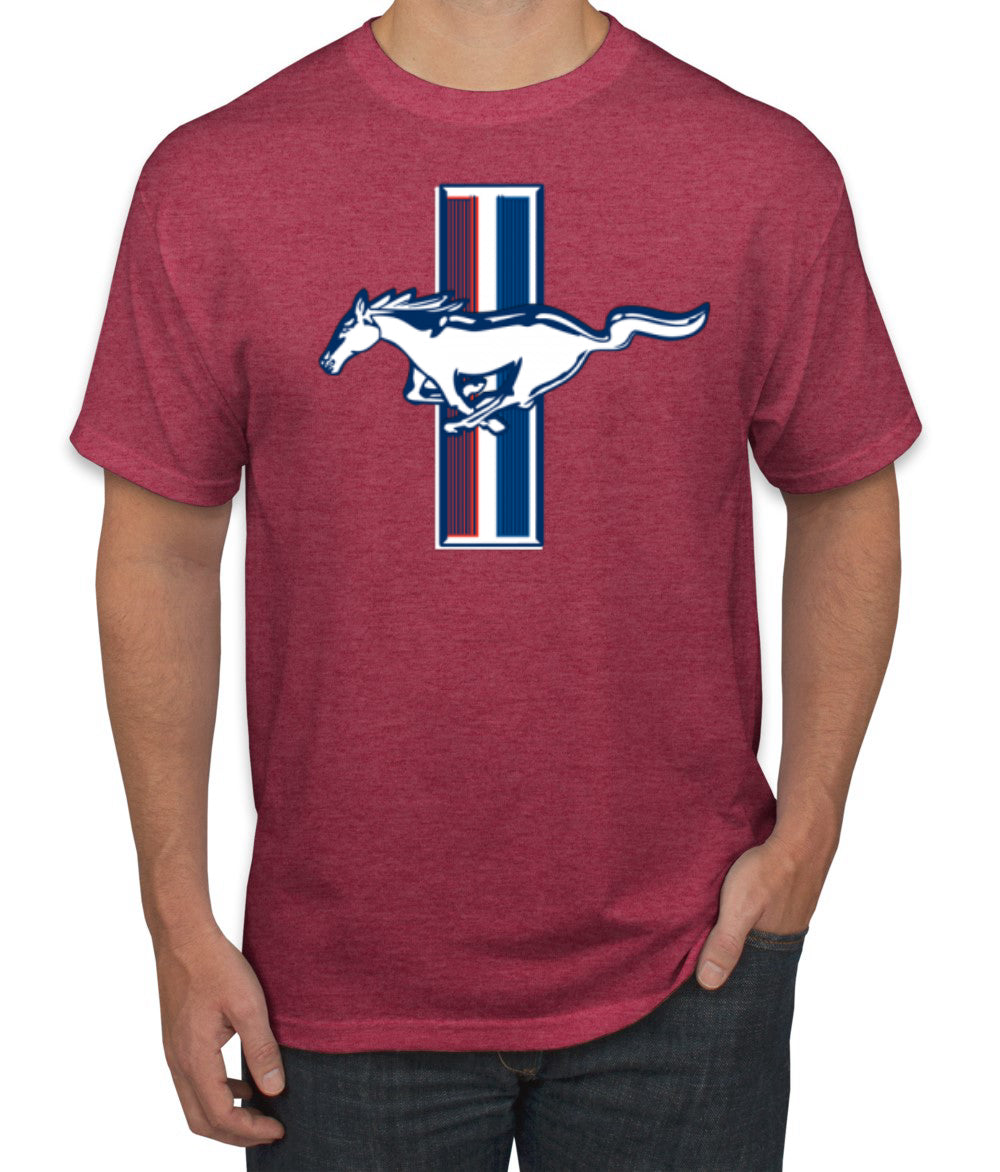 Ford Mustang Retro USA Vintage Logo Classic Bar Cars and Trucks Men's T-Shirt