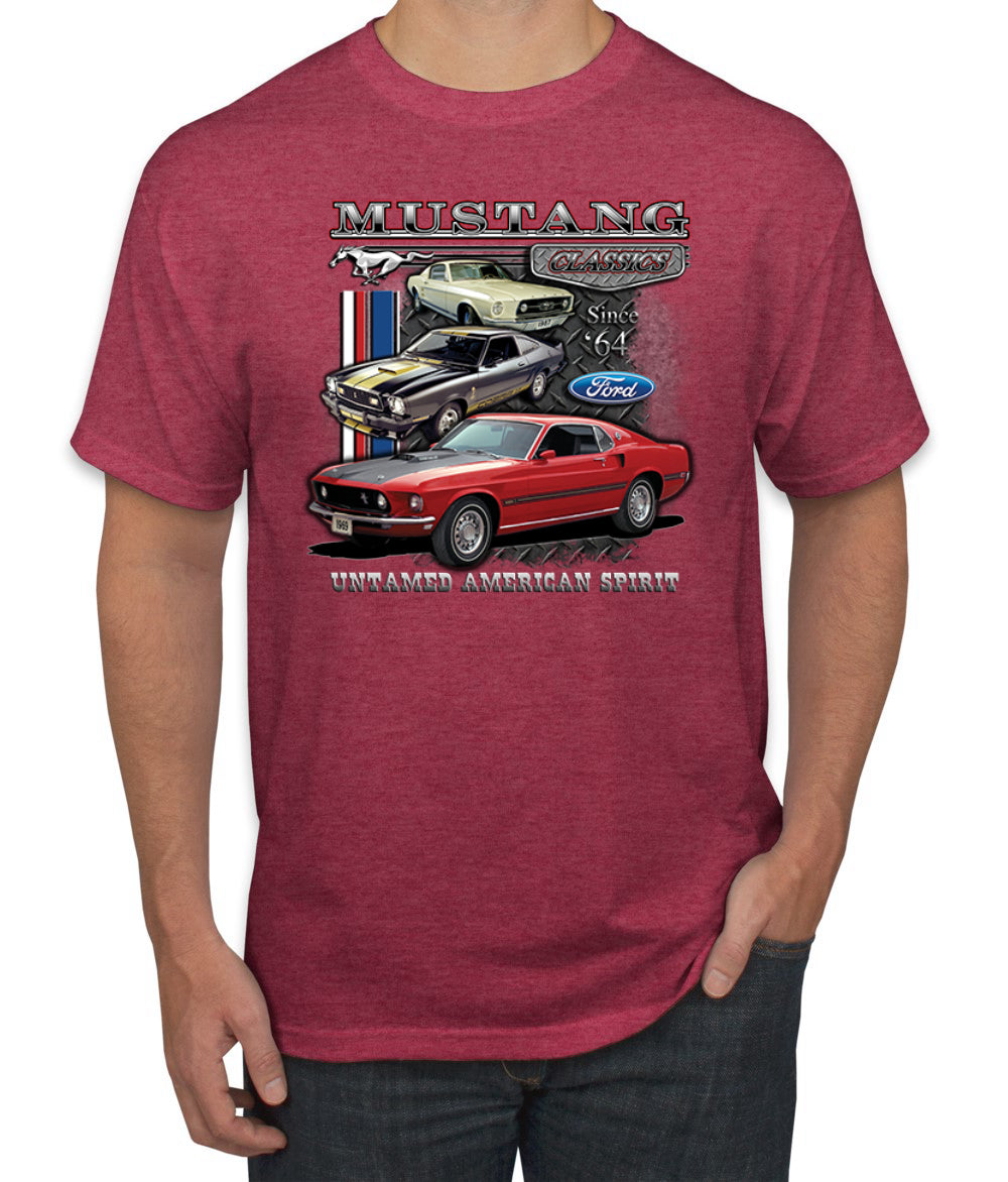 Ford Mustang Classics Untamed American Spirit Cars and Trucks Men's T-Shirt
