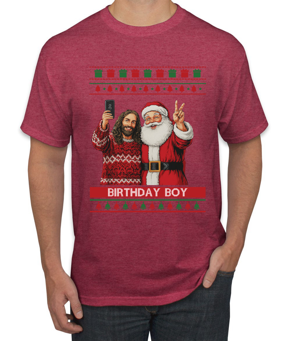 Birthday Boy Jesus, Ugly Christmas Sweater Unisex Men's T-Shirt