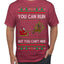 You Can Run But You Can't Hide Santa Sleigh Reindeer Ugly Christmas Sweater Men's T-Shirt