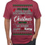 Serial Killer Docs or Christmas Movies Slaying Sleighing Ugly Christmas Sweater Men's T-Shirt