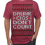Drunk Cigs Don't Count Funny Cigarette Smoker Cig Ugly Christmas Sweater Men's T-Shirt