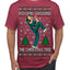 Rockin Around the Christmas Tree Raygun Viral Breakdancer Ugly Christmas Sweater Men's T-Shirt