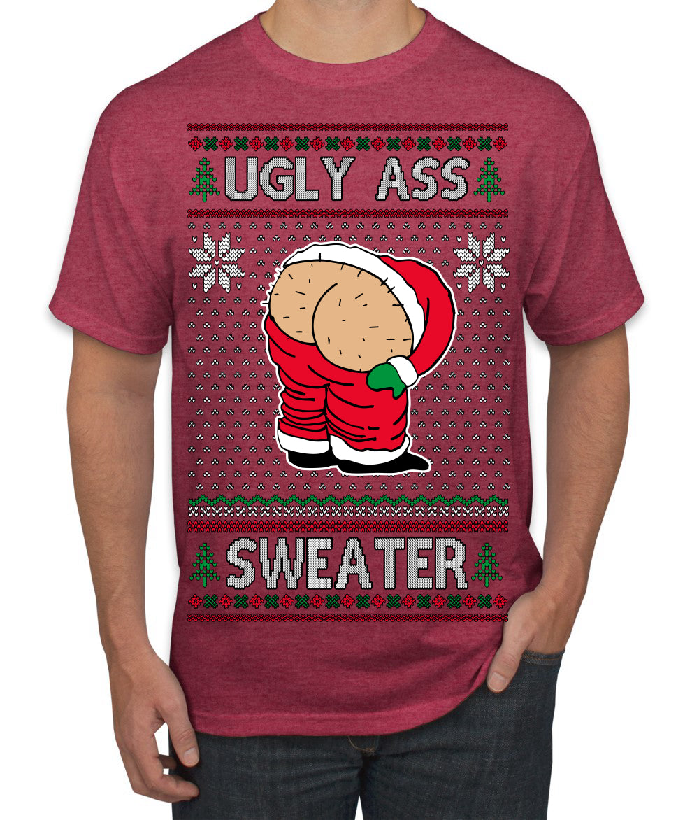 Ugly Ass Sweater Funny Santa Claus Butt Xmas Ugly Christmas Sweater Men's T-Shirt