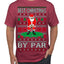 Best Christmas By Par Funny Santa Golfing Pun Sports Golf Ugly Christmas Sweater Men's T-Shirt