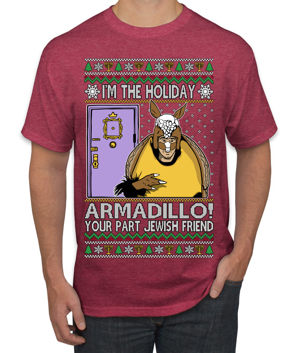 Holiday Armadillo Part Jewish TV Show Ugly Christmas Sweater Men's T-Shirt