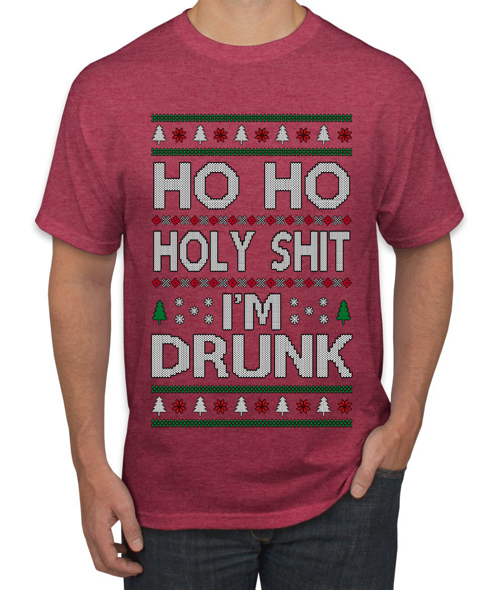Ho Ho I'm Drunk, Funny Humor Christmas Unisex Sweater, Ugly Christmas Sweater Men's T-Shirt