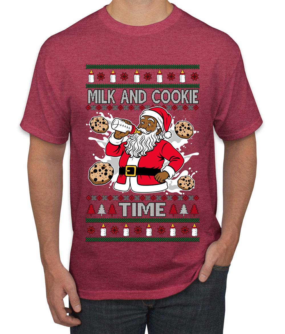 Milk And Cookie Time Christmas Sweater, Ugly Christmas Sweater Men's T-Shirt