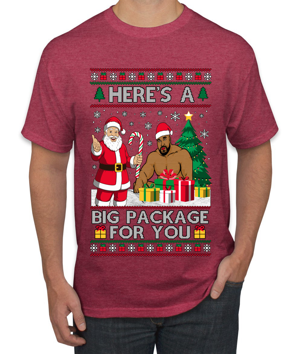 Here's A Big Package For You Santa Christmas Sweater, Ugly Christmas Sweater Men's T-Shirt