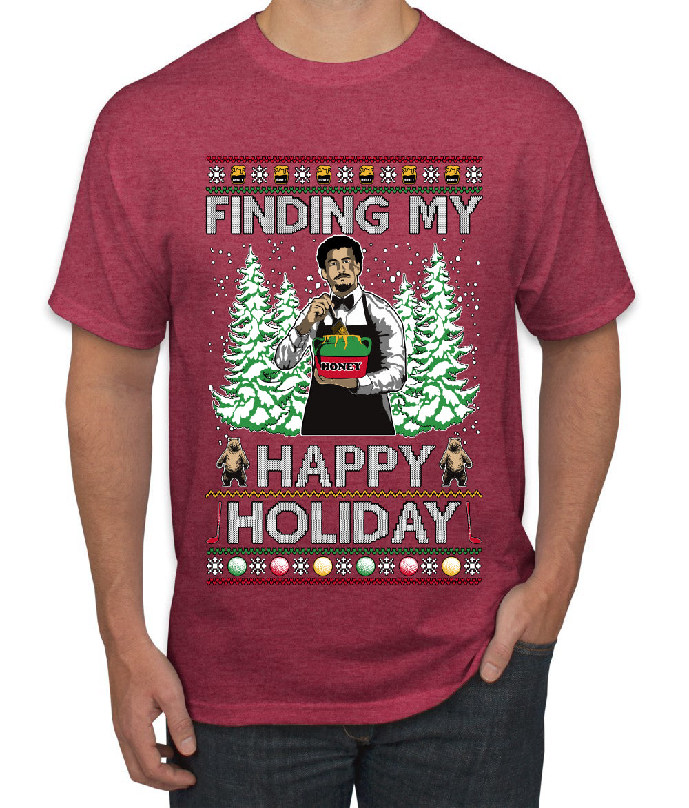 Finding My Happy Holiday, Ugly Christmas Sweater Men's T-Shirt