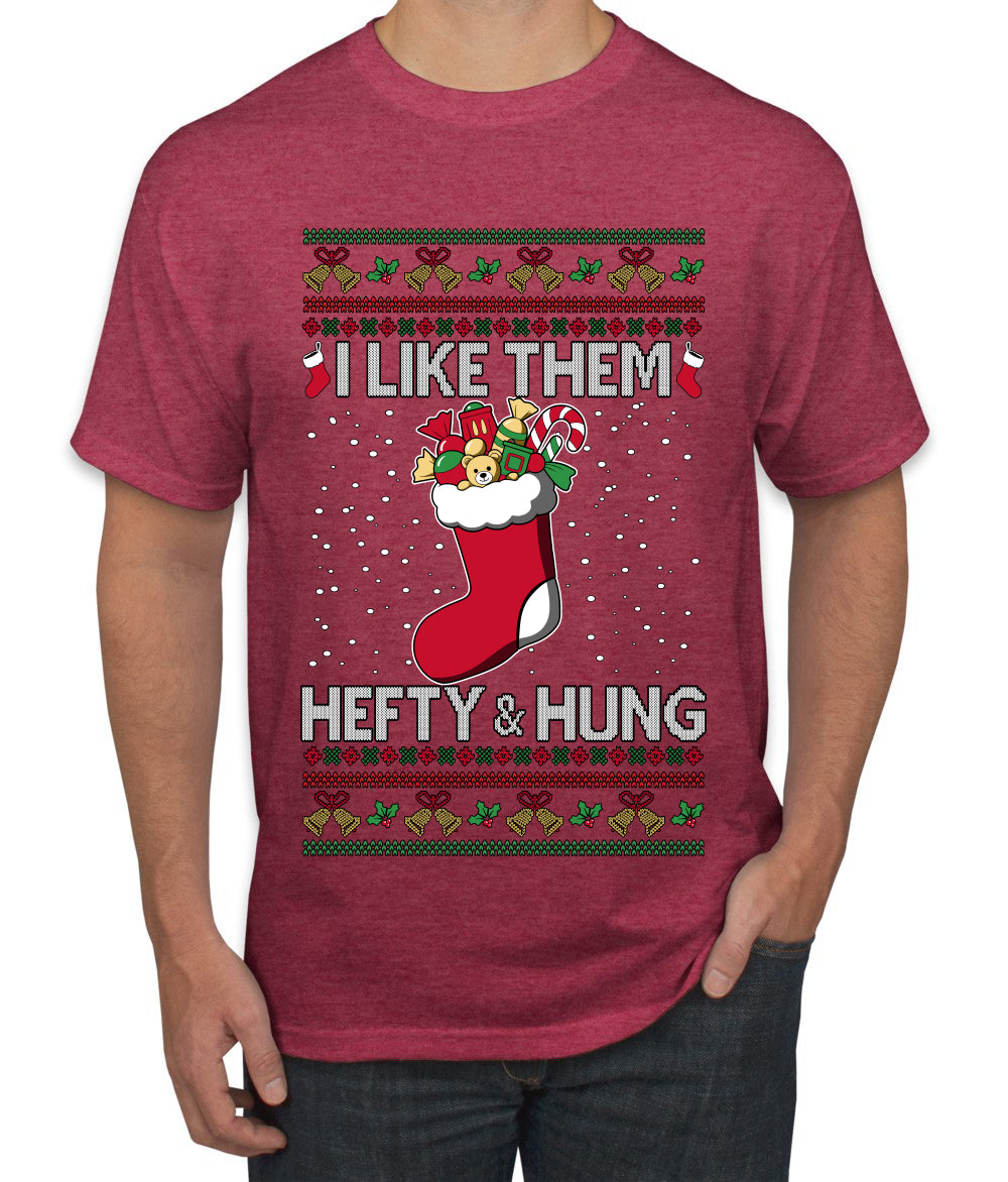 Hefty And Hung Christmas Sweater, Funny  Ugly Christmas Sweater Men's T-Shirt
