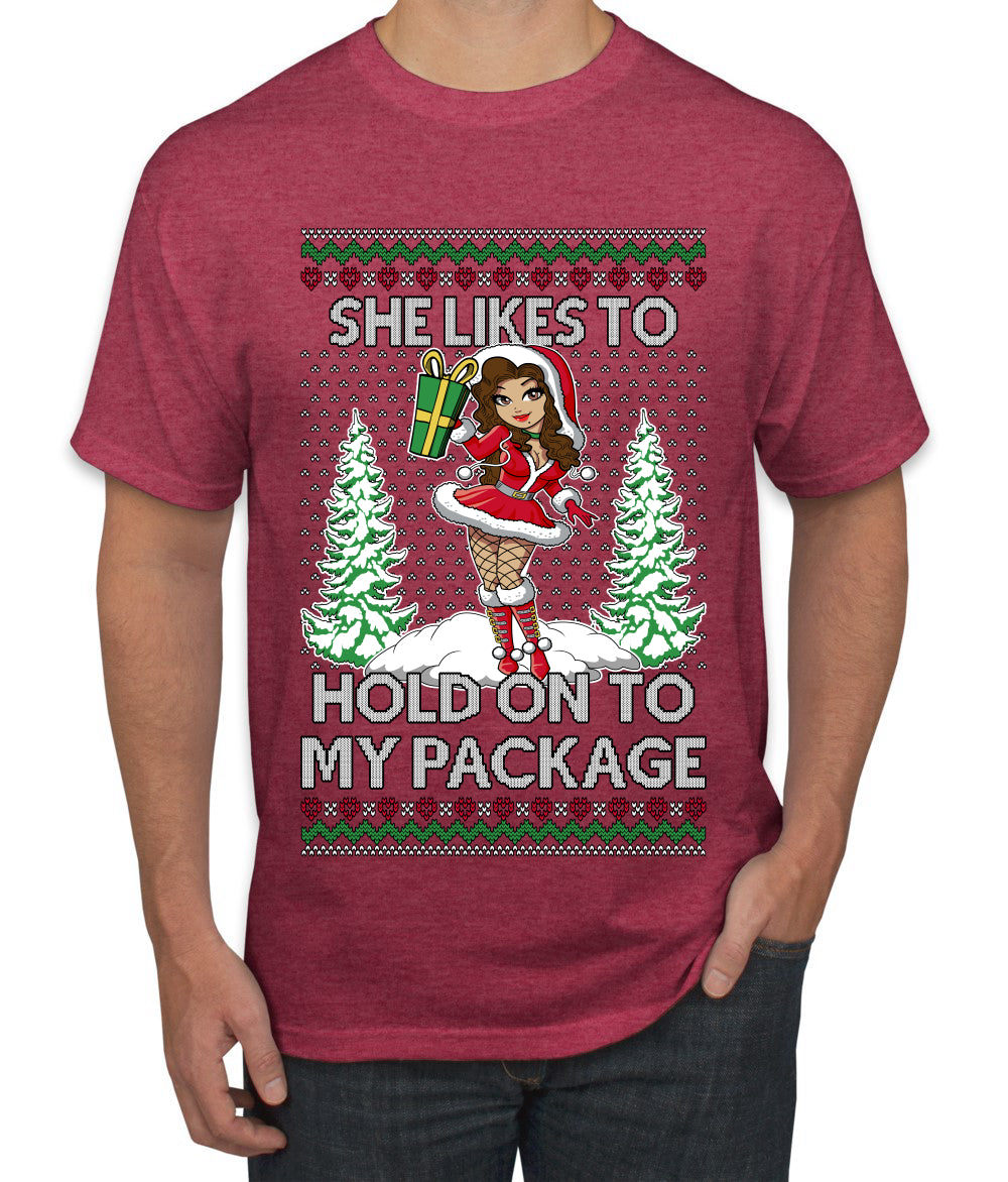 Hold My Package, Ugly Christmas Sweater Unisex Unisex Men's T-Shirt