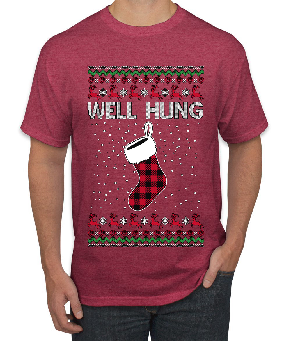 Well Hung, Ugly Christmas Sweater Unisex Men's T-Shirt