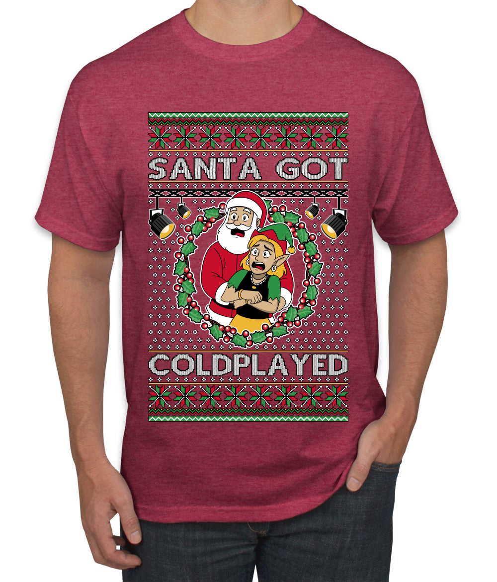 Santa Got Coldplayed, Ugly Christmas Sweater Unisex Men's T-Shirt