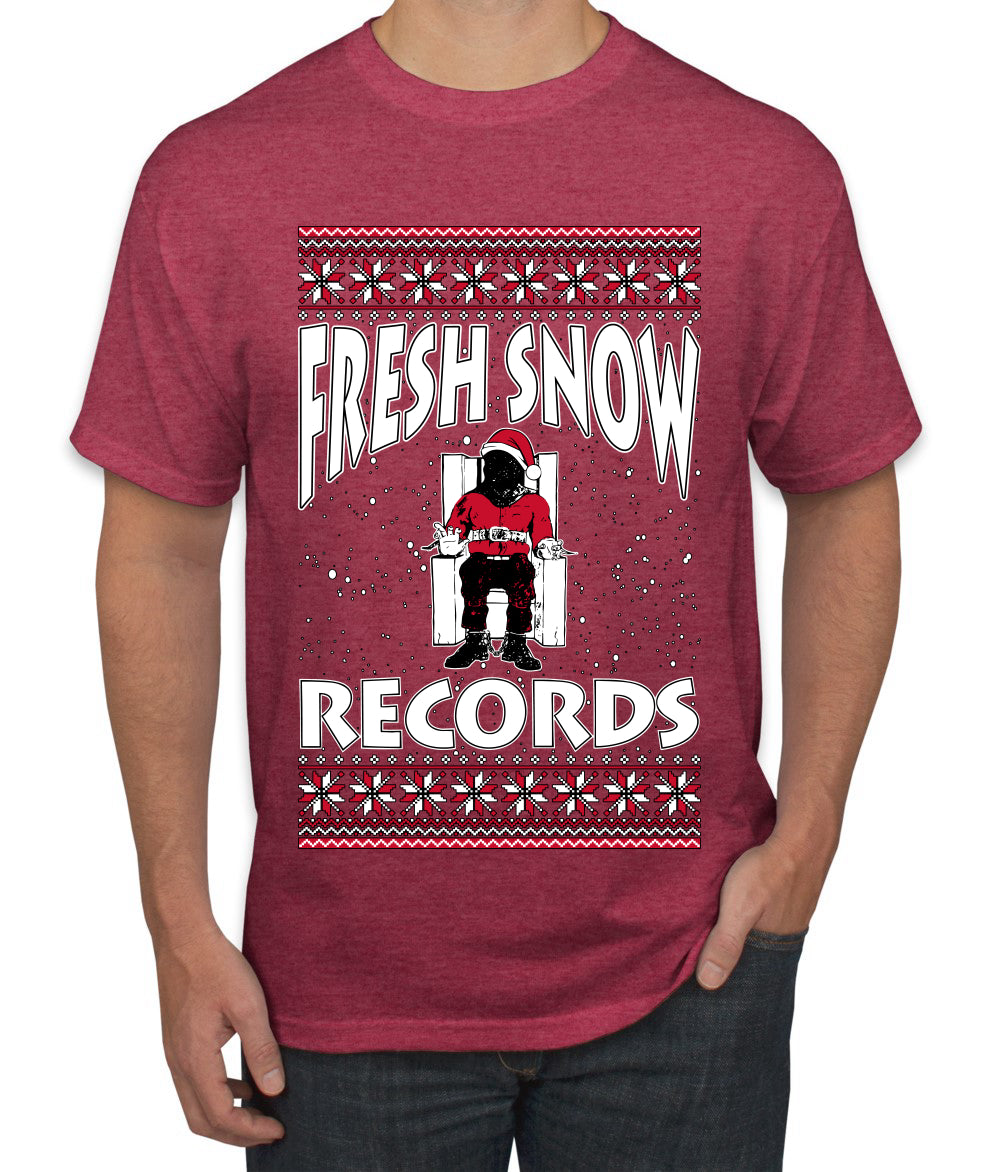 Fresh Snow Records Hip Hop Parody, Ugly Christmas Sweater Unisex Men's T-Shirt