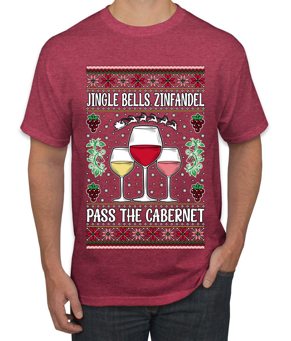 Jingle Bells, Zinfandel Pass The Cabernet Wine Drinker, Ugly Christmas Sweater Unisex Men's T-Shirt