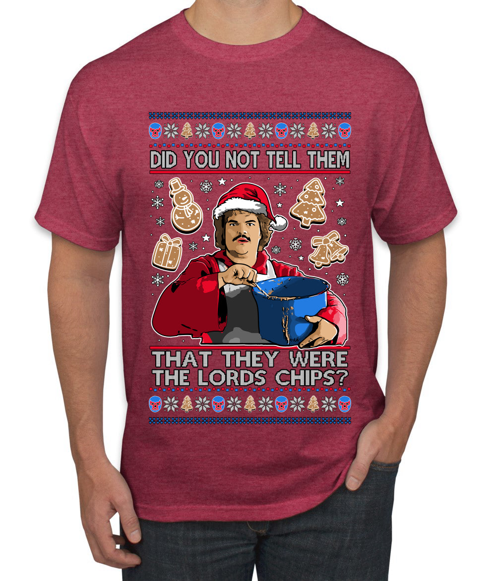 Did You Not Tell Them They Were The Lords Chips, Luchadores Christmas Cookies Design, Ugly Christmas Sweater Unisex Men's T-Shirt