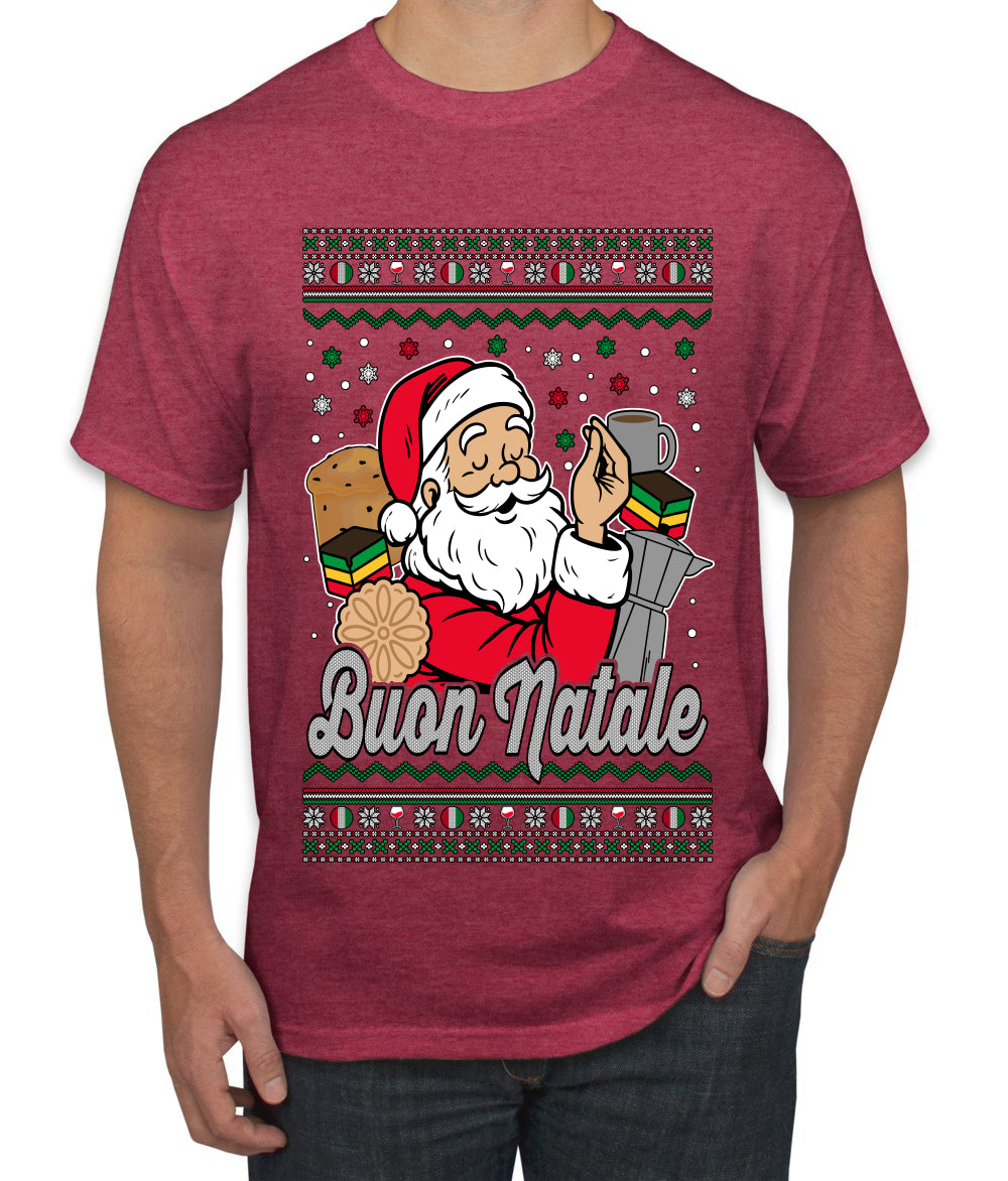 Buon Natale, Italian Santa Claus, Funny, Italian American Humor, Ugly Christmas Sweater Unisex Men's T-Shirt