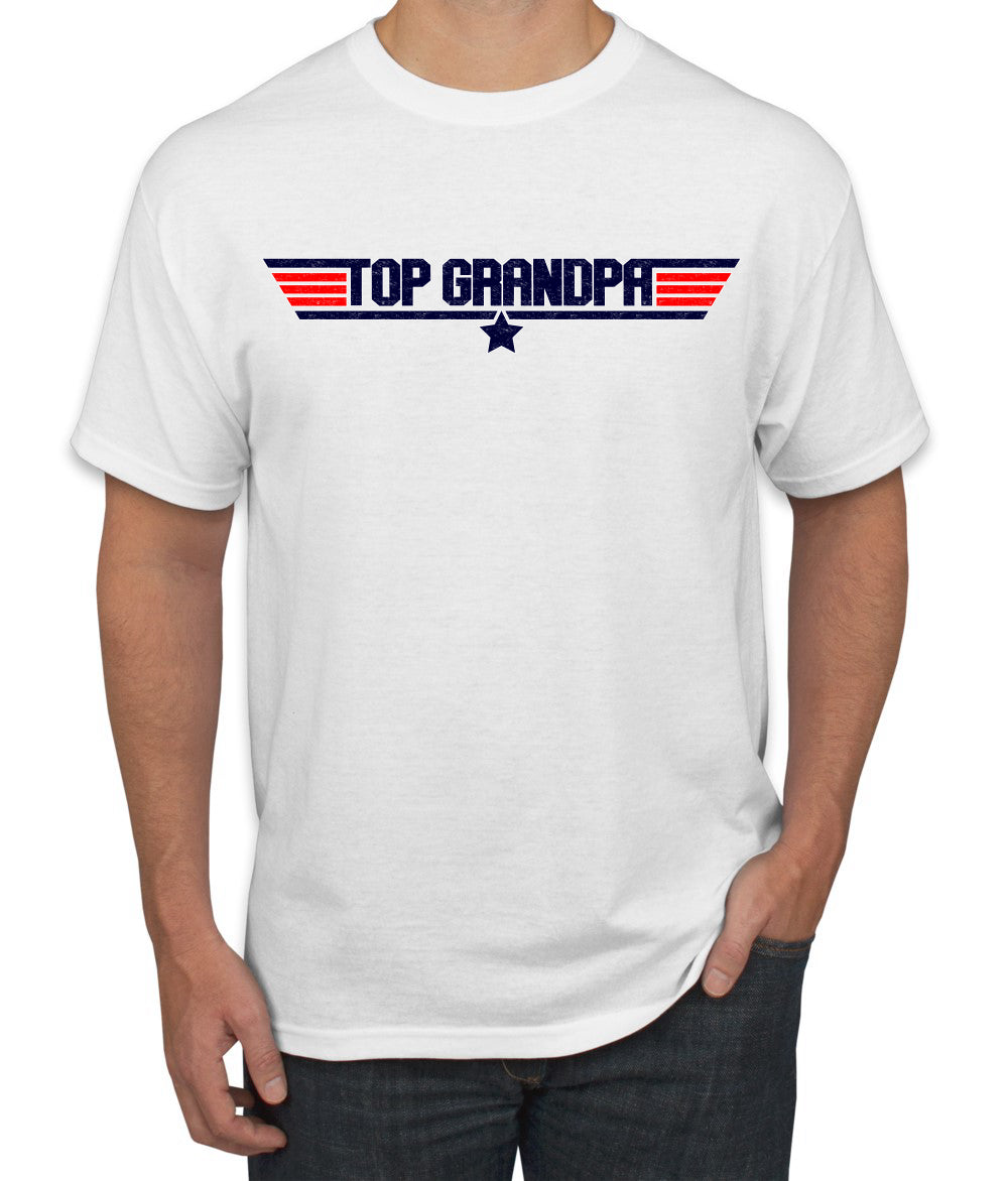 Top Grandpa Flight School Vintage 80s Aviation Humor Men's T-Shirt