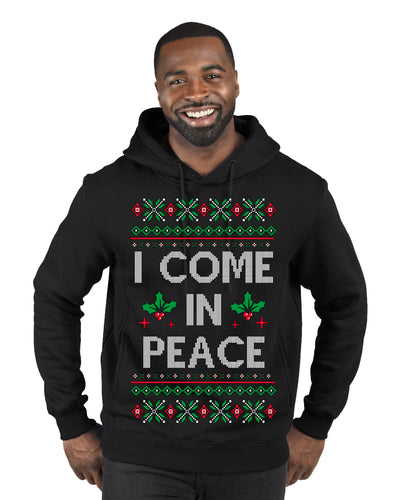 I Come in Peace Ugly Christmas Sweater Premium Graphic Hoodie Sweatshirt