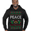 Peace Ugly Christmas Sweater Premium Graphic Hoodie Sweatshirt
