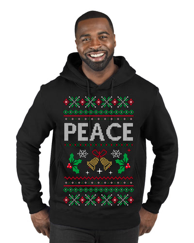 Peace Ugly Christmas Sweater Premium Graphic Hoodie Sweatshirt