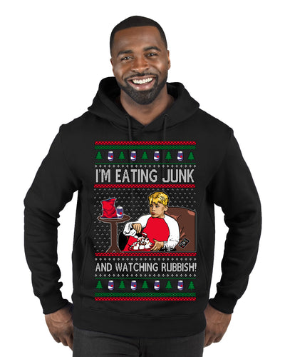 I'm Eating Junk and Watching Rubbish 90s Movie Ice Cream Ugly Christmas Sweater Premium Graphic Hoodie Sweatshirt