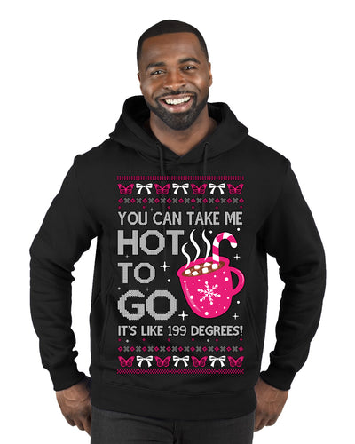 You Can Take Me Hot to Go, Hot Cocoa Viral Song Pop Music Ugly Christmas Sweater Premium Graphic Hoodie Sweatshirt