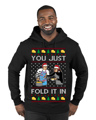 You Just Fold It In Funny Enchilada Moira David TV Sitcom Ugly Christmas Sweater Premium Graphic Hoodie Sweatshirt