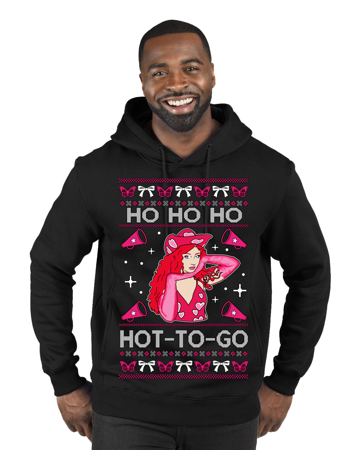 Ho Ho Ho Hot to Go, Viral Midwest Princess Song Dance Pop Star Concert Tour Merch Ugly Christmas Sweater Premium Graphic Hoodie Sweatshirt