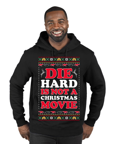 Die Hard is Not a Christmas Movie Classic, McClane Hans Nakatomi Plaza Xmas Party Holiday Movies Ugly Christmas Sweater Premium Graphic Hoodie Sweatshirt