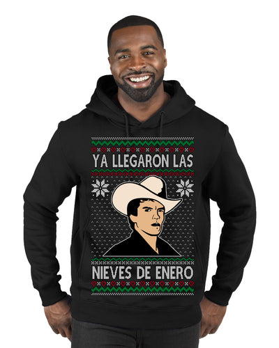 Ya Llegaron Las Nieves De Enero Chalino January Snow Ugly Christmas Sweater Premium Graphic Hoodie Sweatshirt
