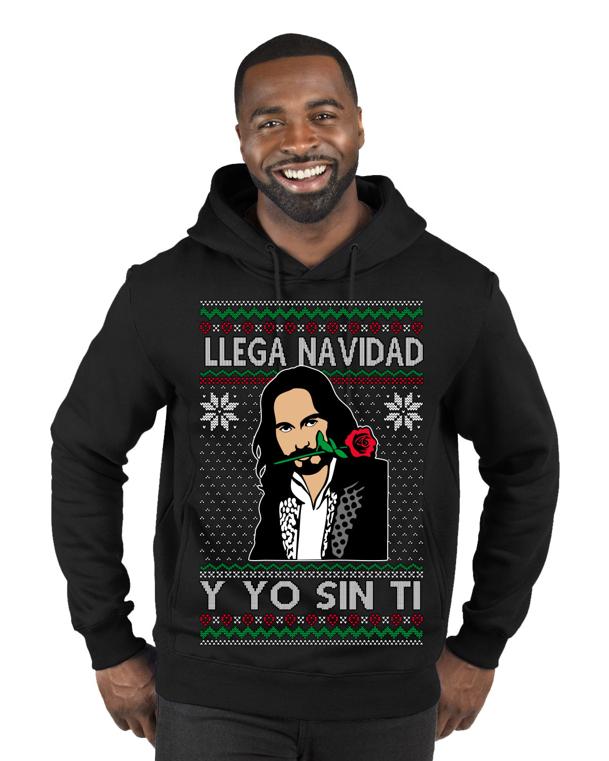 Llega Navidad Y Yo Sin Ti Christmas Is Coming Marco Ugly Christmas Sweater Premium Graphic Hoodie Sweatshirt