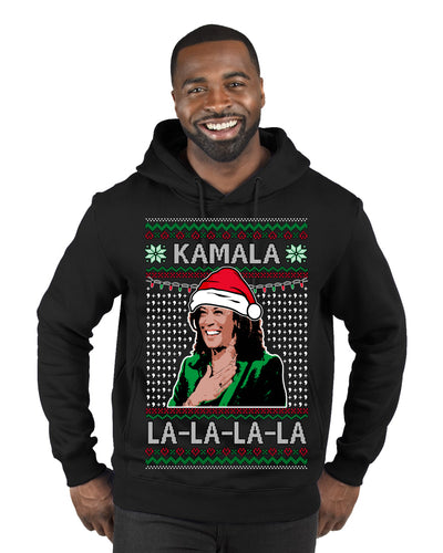 Kamala La La Funny Santa Hat Classic Xmas Song Carol Ugly Christmas Sweater Premium Graphic Hoodie Sweatshirt