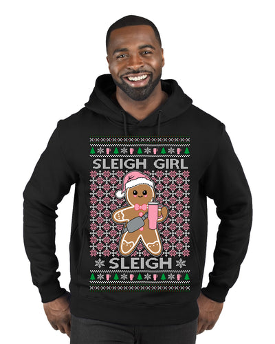 Sleigh Girl Sleigh Funny Trendy Pop Girly Sling Bag Coffee Cup Unisex Ugly Christmas Sweater Premium Graphic Hoodie Sweatshirt