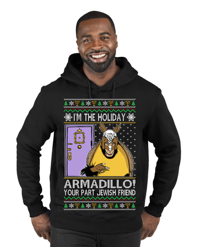 Holiday Armadillo Part Jewish TV Show Ugly Christmas Sweater Premium Graphic Hoodie Sweatshirt