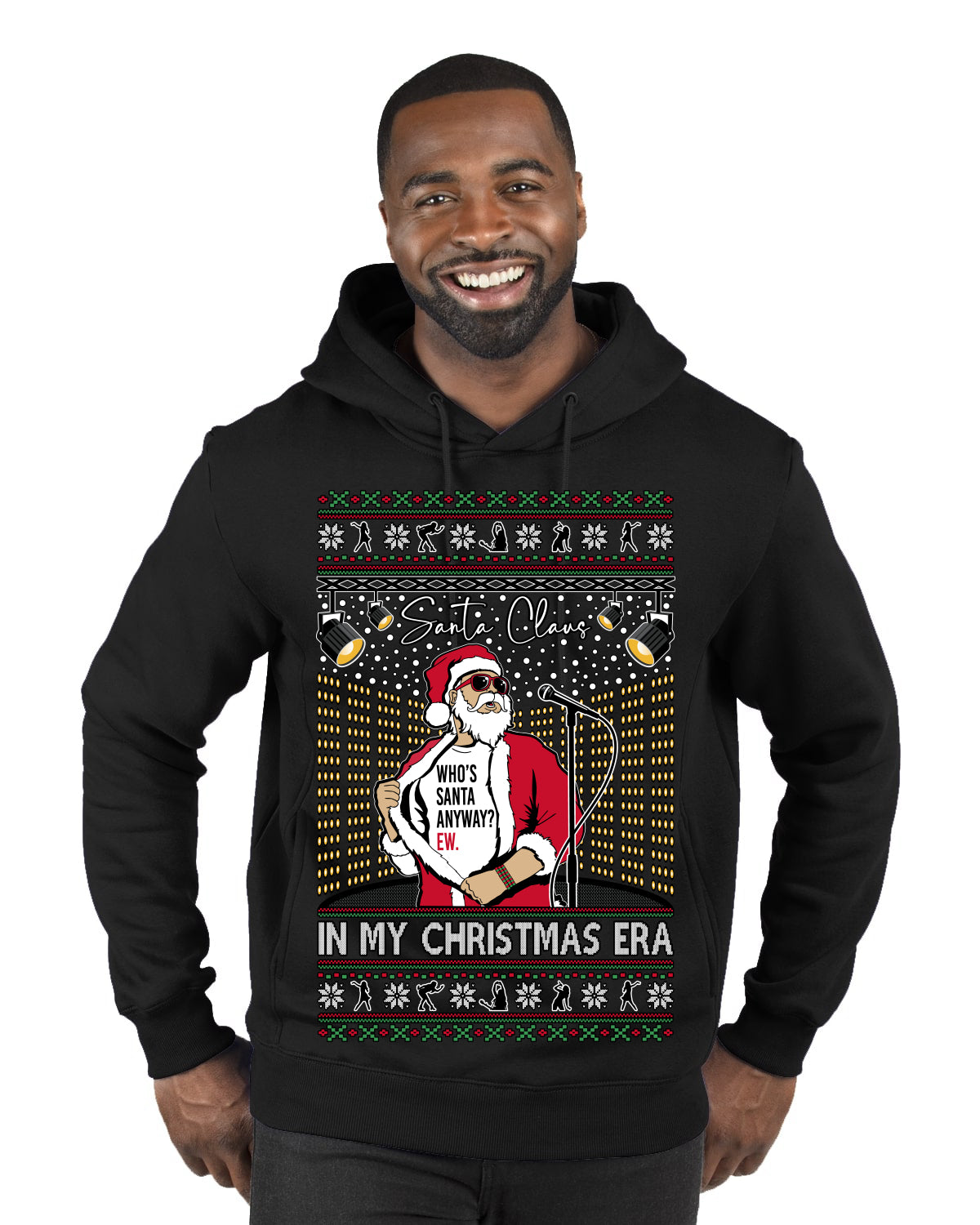 Santa Claus In My Christmas Era Xmas Ugly Christmas Sweater Premium Graphic Hoodie Sweatshirt