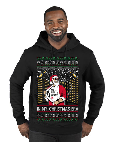 Santa Claus In My Christmas Era Xmas Ugly Christmas Sweater Premium Graphic Hoodie Sweatshirt