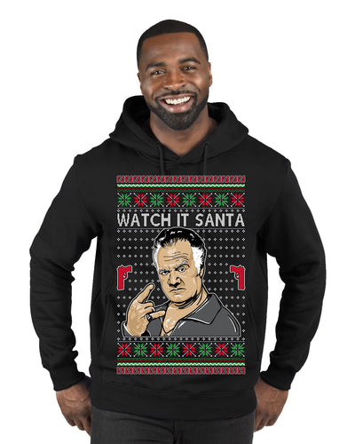 Watch It Santa Funny Paulie Italian Mafia TV Show Ugly Christmas Sweater Premium Graphic Hoodie Sweatshirt