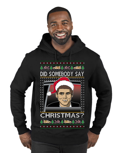 Did Somebody Say Christmas? Lloyd Dumb Dumber 90s Movie Ugly Christmas Sweater Premium Graphic Hoodie Sweatshirt