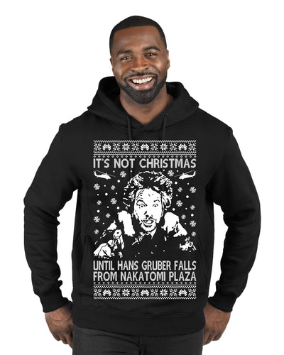 It's Not Christmas Until Hans Gruber Falls From Nakatomi Plaza White Ugly Christmas Sweater Premium Graphic Hoodie Sweatshirt