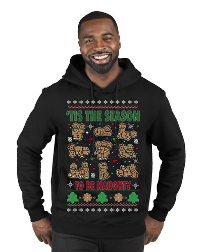 Tis' The Season To Be Naughty Unisex Ugly Christmas Sweater Premium Graphic Hoodie Sweatshirt