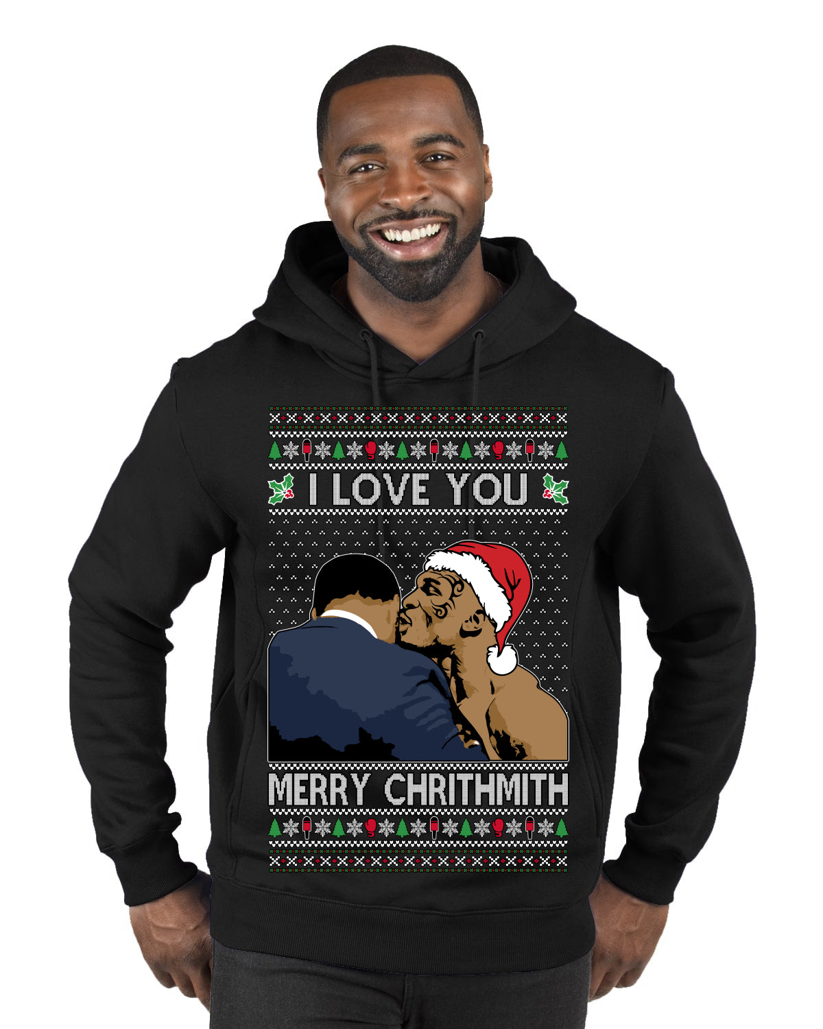I Love You Merry Chrithmith Funny Boxing Fight Meme Classic Funny Xmas Ugly Christmas Sweater Premium Graphic Hoodie Sweatshirt