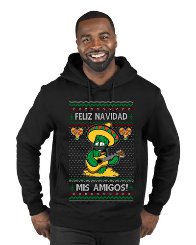 Feliz Navidad Mis Amigos!, Ugly Christmas Sweater Premium Graphic Hoodie Sweatshirt