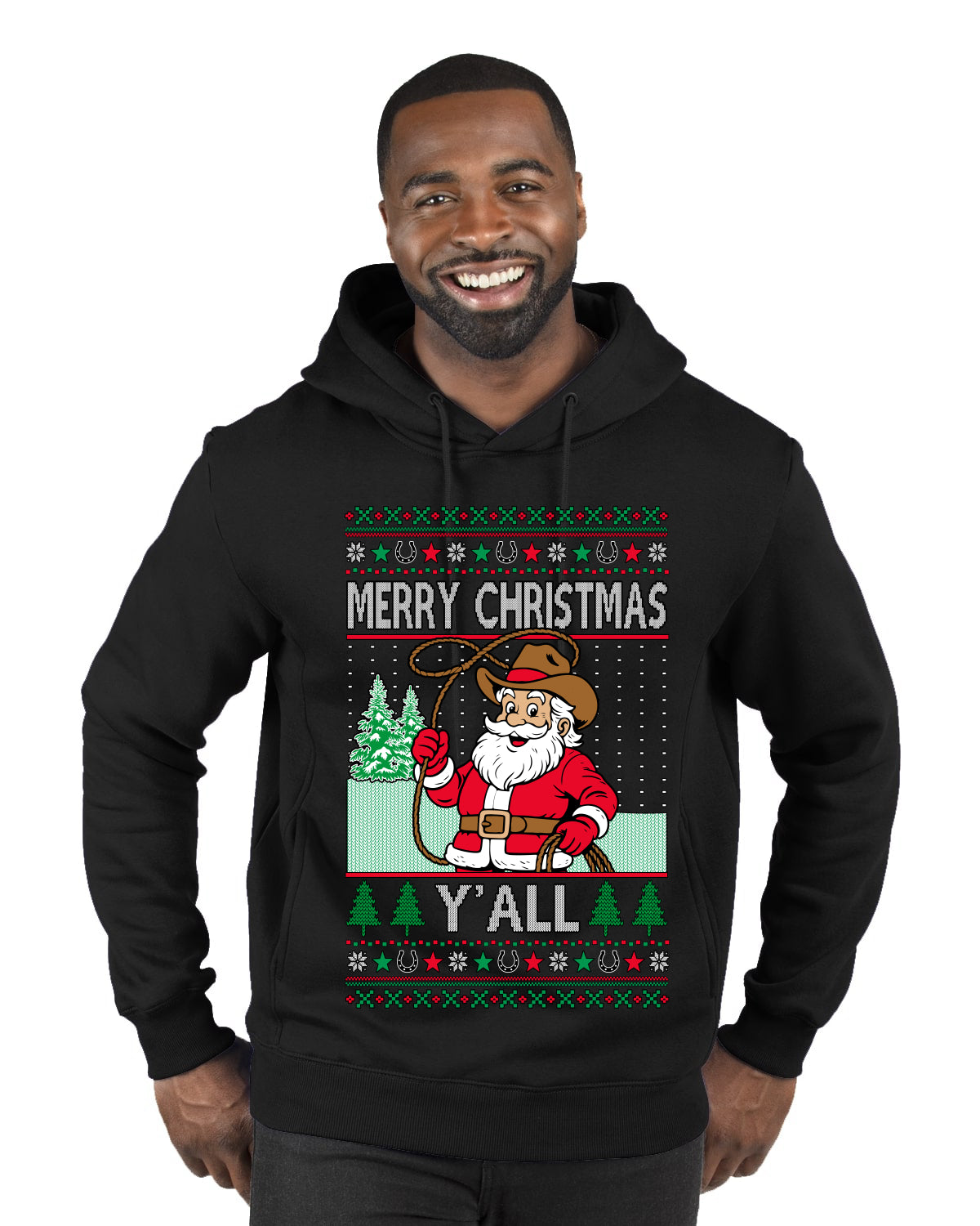 Merry Christmas Y'all Christmas Sweater, Ugly Christmas Sweater Premium Graphic Hoodie Sweatshirt