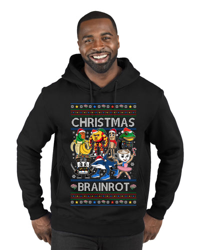Christmas Brainrot, Ugly Christmas Sweater Premium Graphic Hoodie Sweatshirt